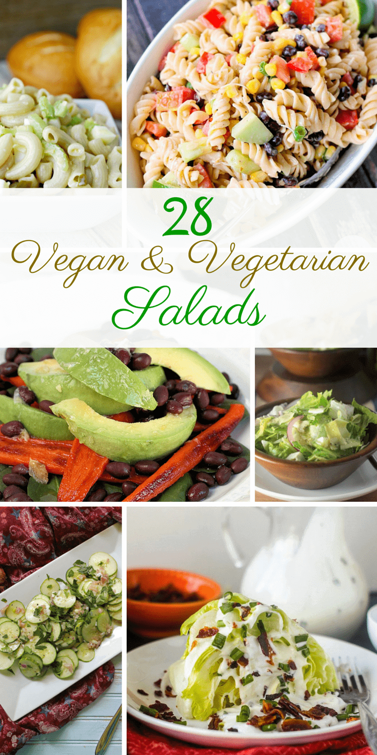 28 Vegan & Vegetarian Salads, Salads for Summer, Summer Salads, Summer Vegan Salads, Summer Vegetarian Salads, Salad Recipes, Vegan Recipes