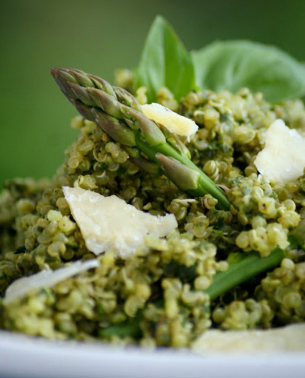 spring inspired pesto quinoa salad