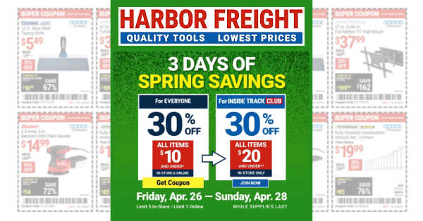 Harbor Freight Weekly Ad (4/26/24 – 4/28/24) Flyer!