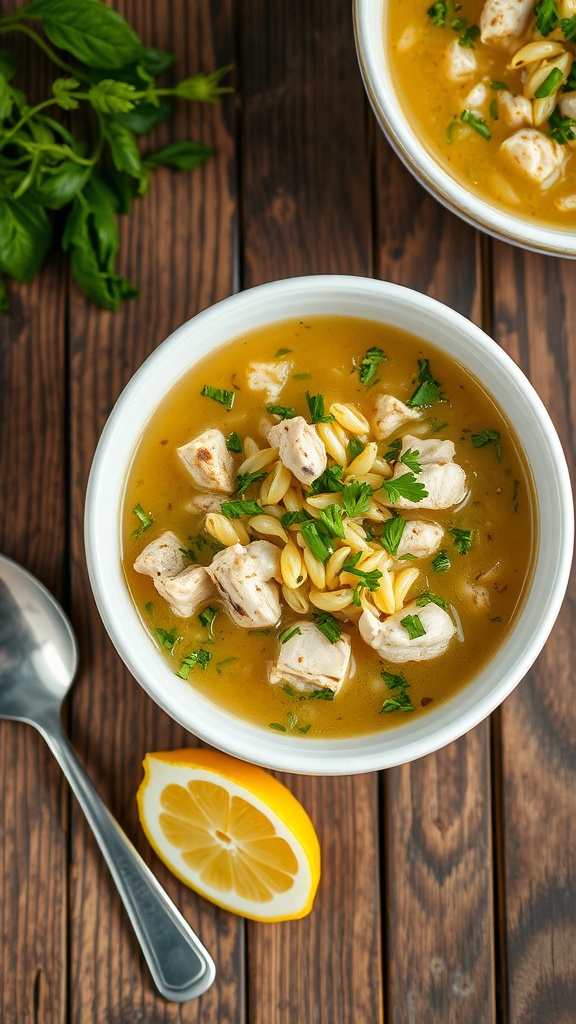 lemon chicken orzo soup