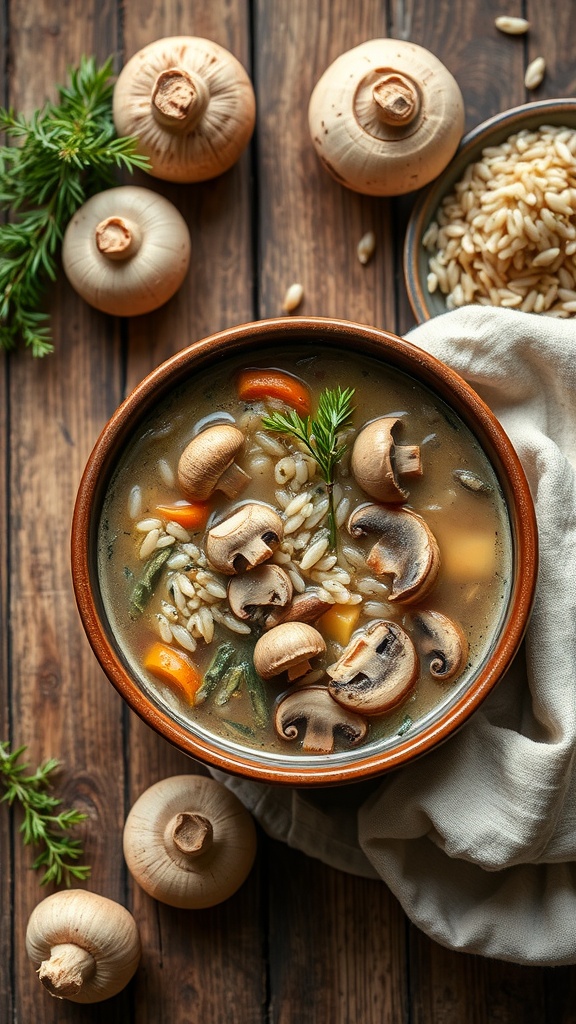 mushroom and wild rice soup